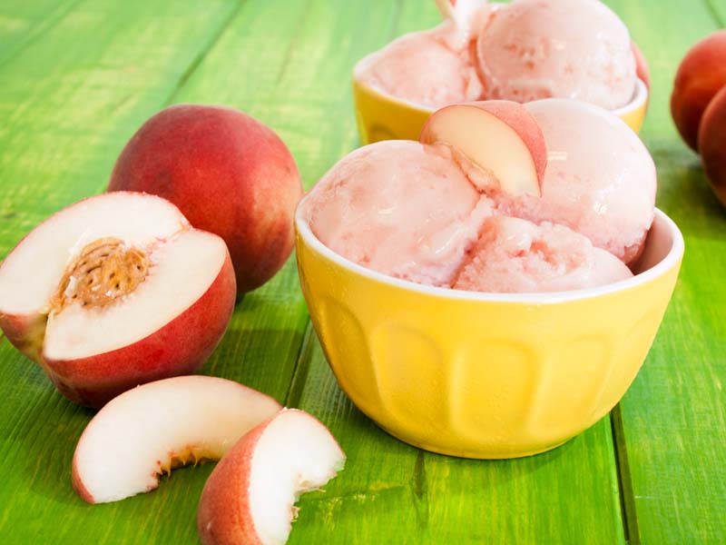 Peach Perfection Sorbet using a Silvercrest Monsieur Cuisine