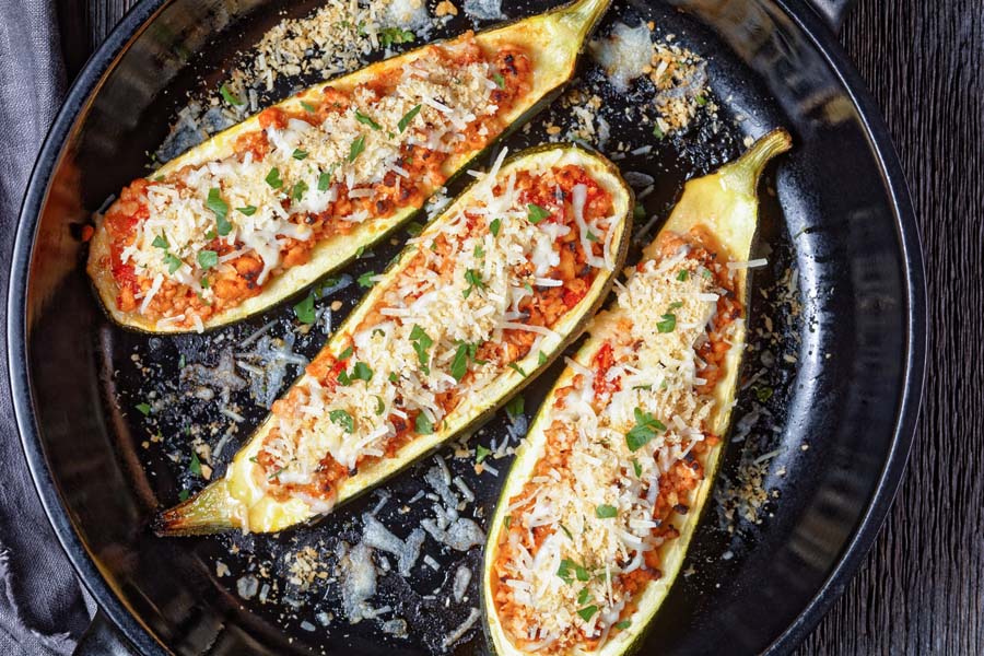 Courgette farcies utilisant un Silvercrest Monsieur Cuisine
