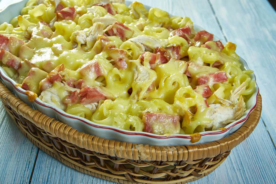 Gratin de macaronis, reblochon et chorizo utilisant un Moulinex i-Companion
