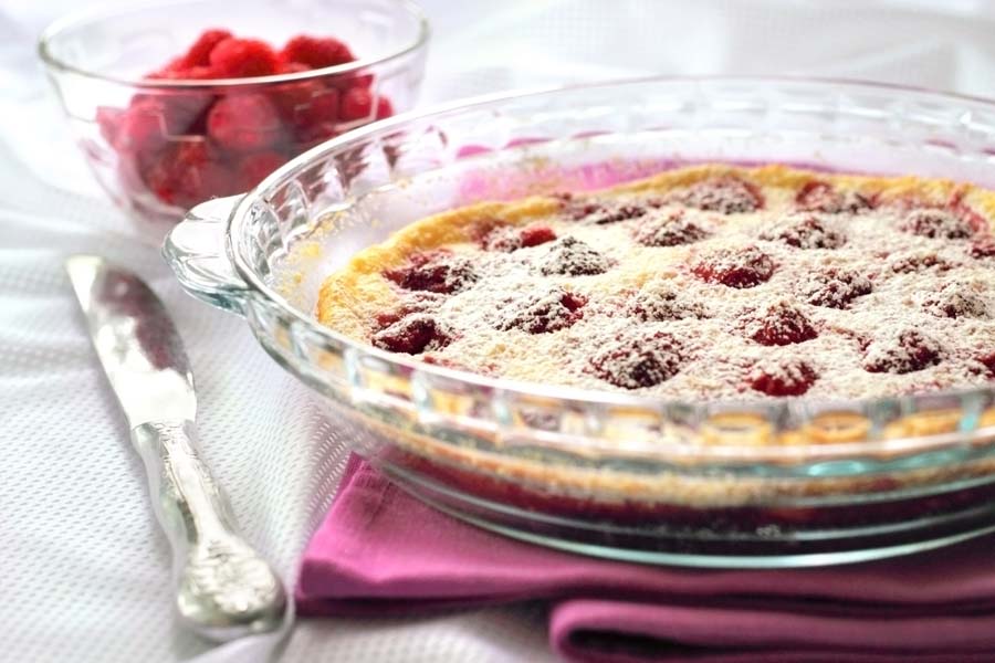 Clafoutis de frambuesa utilizando un Thermomix