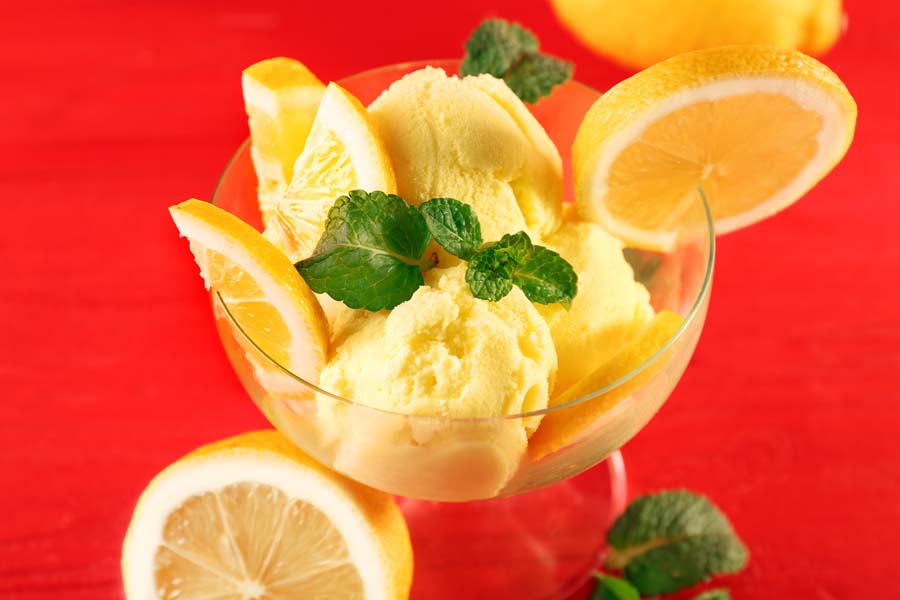 Sorbet de citron acidulé utilisant un Thermomix