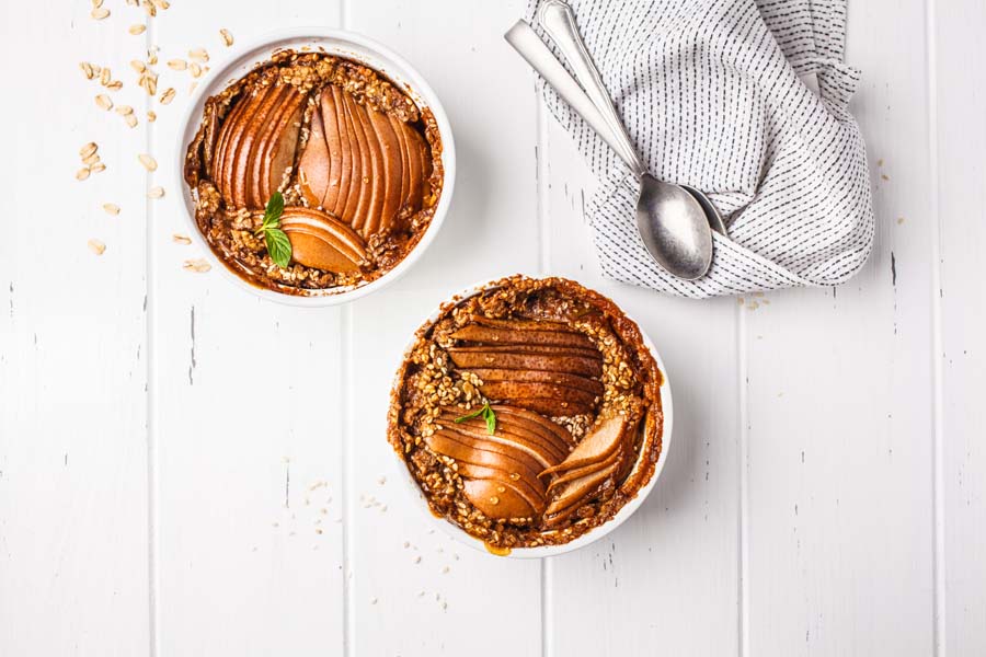 Crumble de manzana, pera y speculoos utilizando un Create