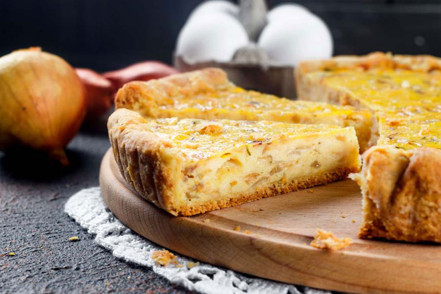 Tarta rústica de cebolla y bacon utilizando un Create