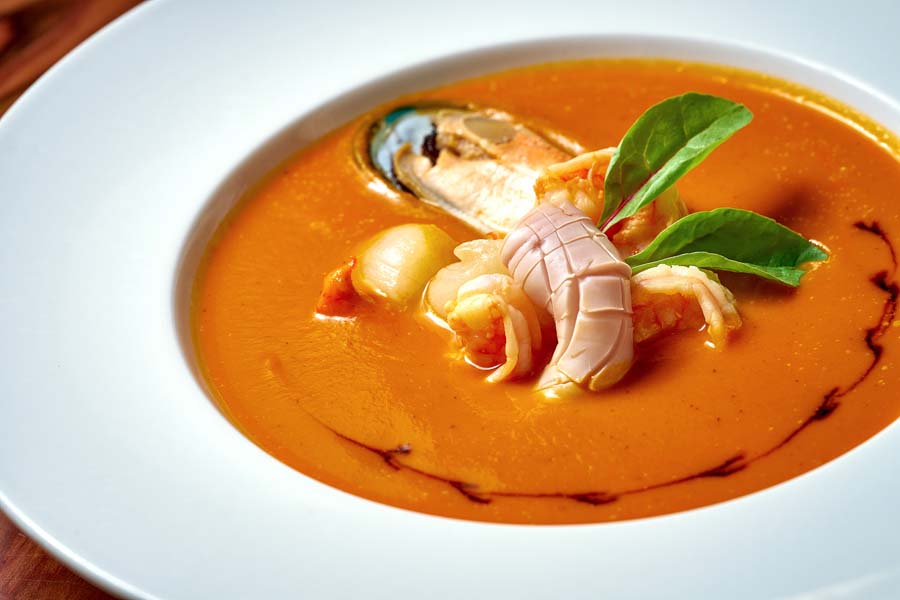 Soupe Symphonie de Fruits de Mer utilisant un Thermomix