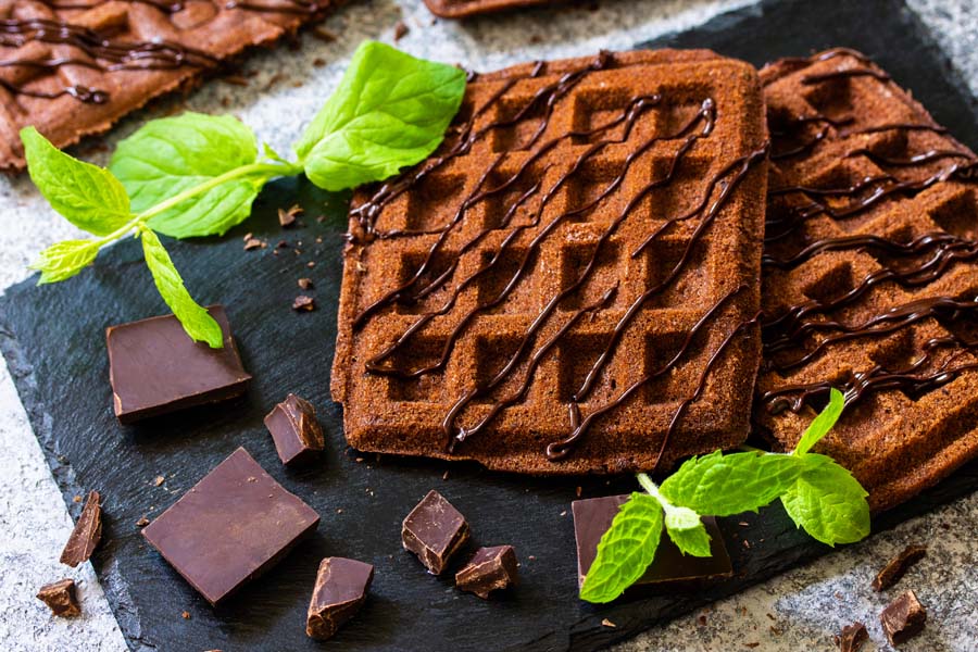 Brownies de gofres utilizando un Thermomix