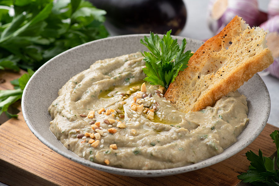 Moutabal caviar d'aubergine utilisant un Thermomix