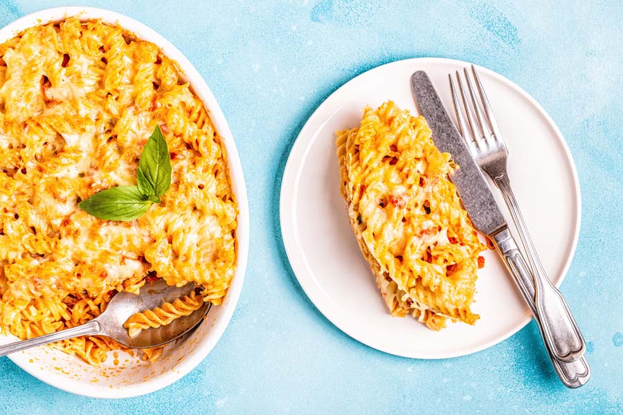 Gratin de pâtes au fromage utilisant un Compact Cook