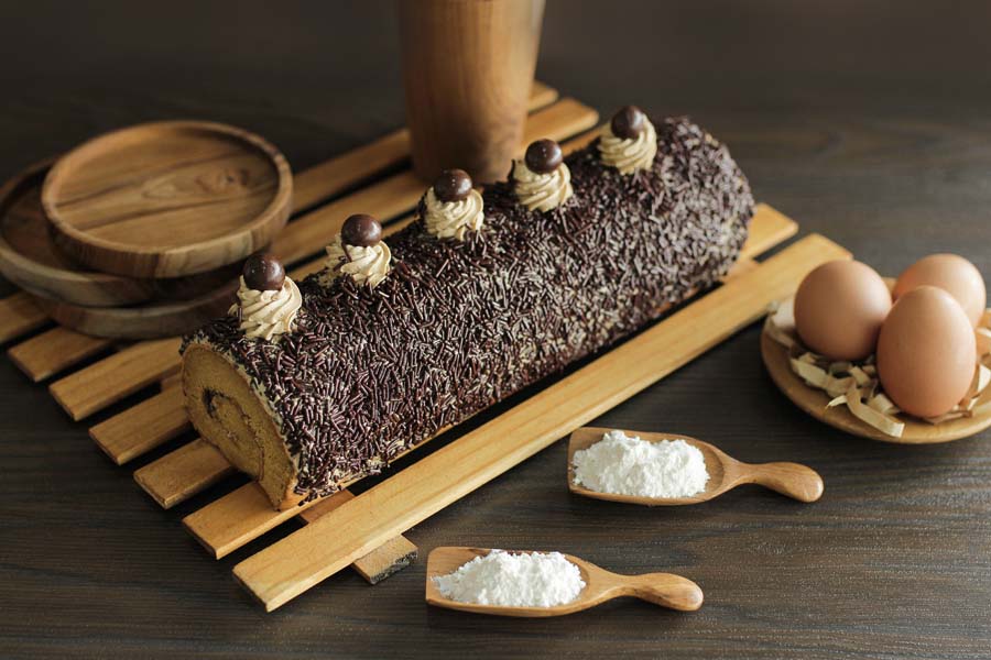 Bûche de Noël Tiramisu utilisant un Lufthous