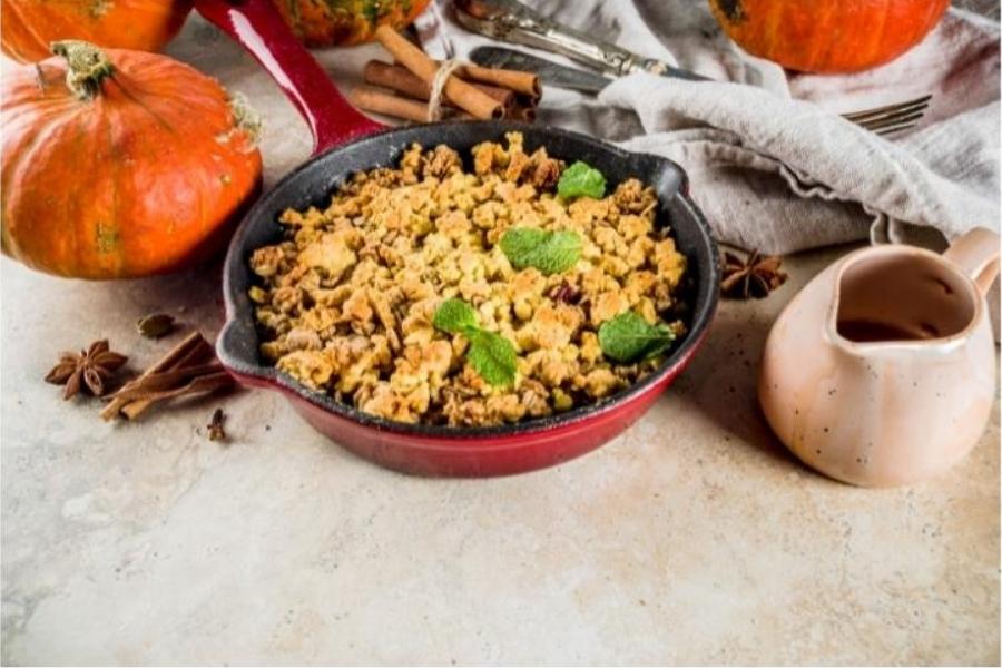Crumble de Courge Butternut et Chorizo utilisant un Thermomix