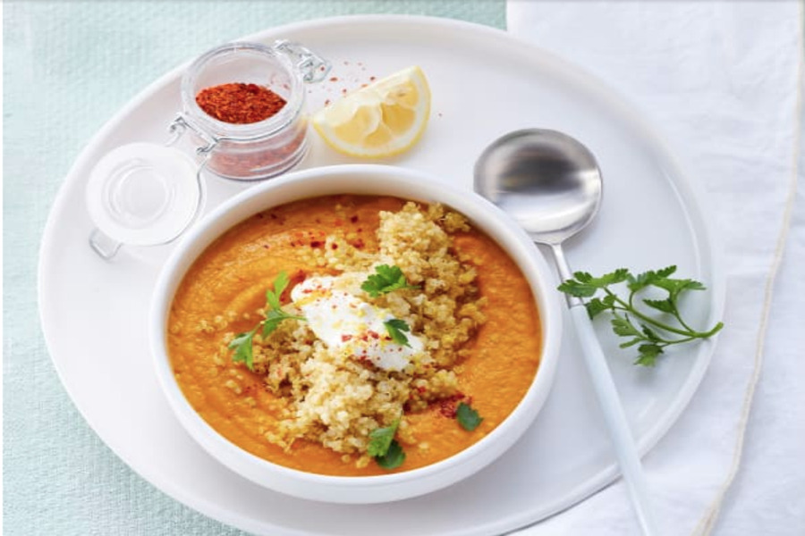 Crème de carottes au quinoa utilisant un Silvercrest Monsieur Cuisine