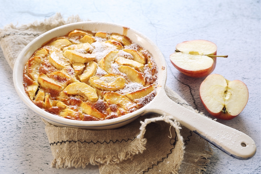 Clafoutis aux pommes et à la vanille utilisant un Thermomix