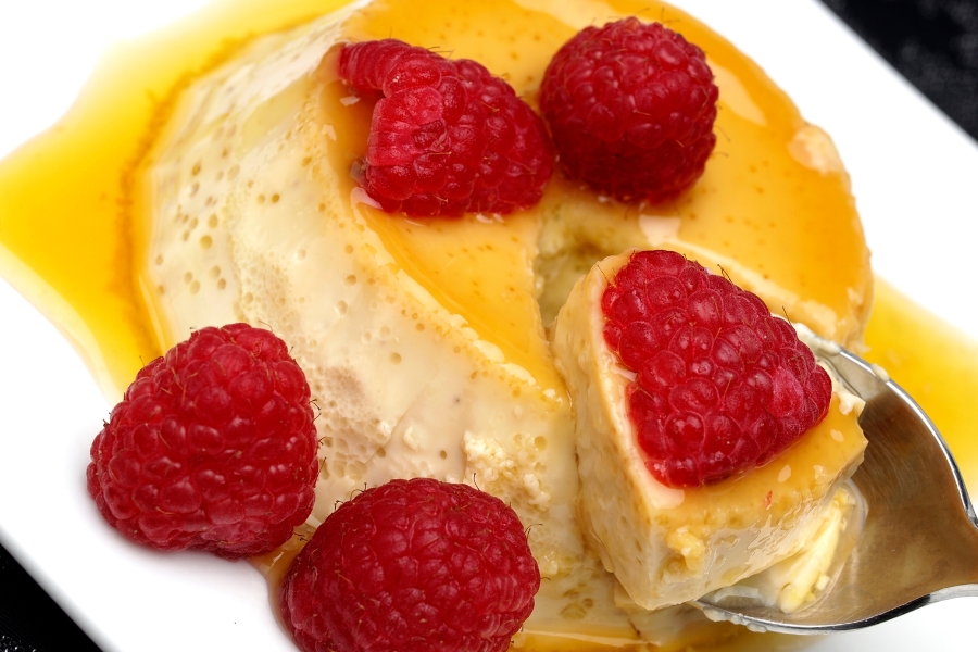 Gâteau de riz au caramel utilisant un Thermomix