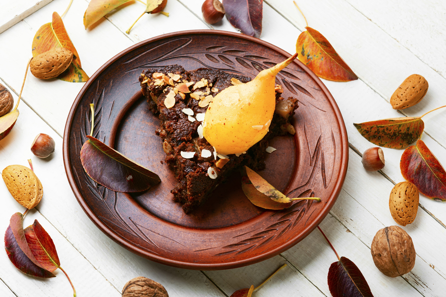 Roquefort, pear and walnut cake using a Thermomix
