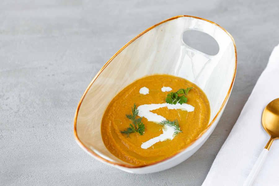 Creamy vegetarian soup using a Thermomix