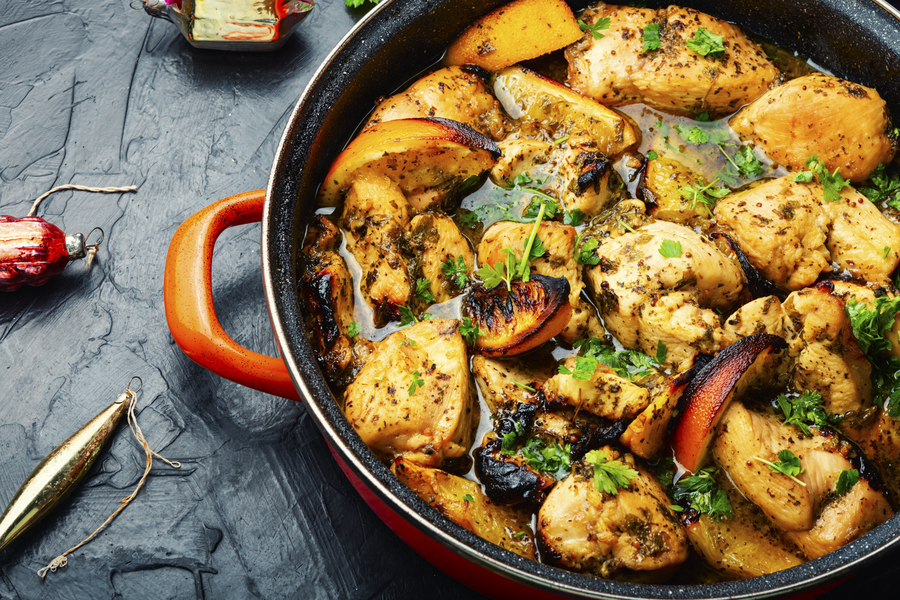 Pollo asado con salsa de naranja utilizando un Arthur Martin