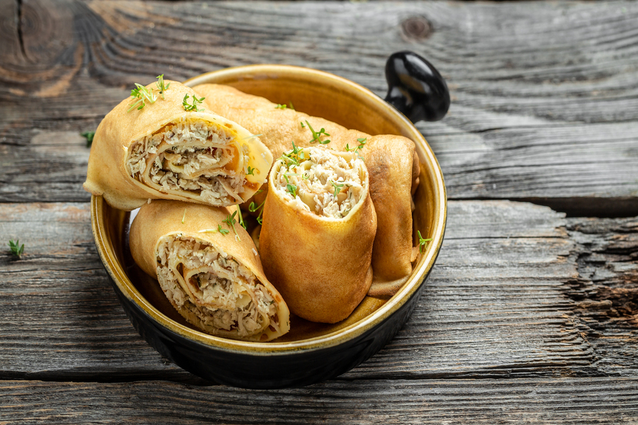 Tortitas rellenas de pollo utilizando un Cecotec