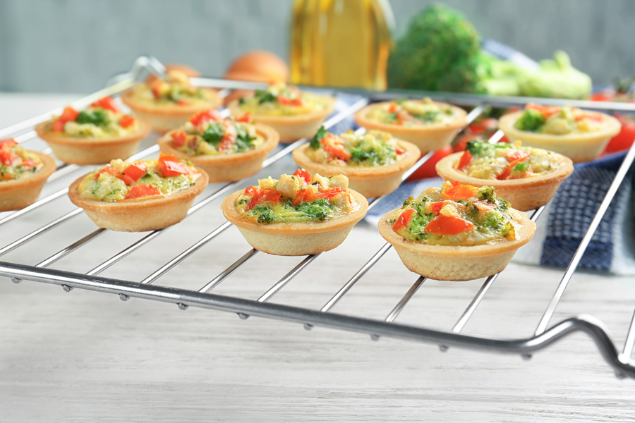 Quiche de brócoli y salmón utilizando un Thermomix