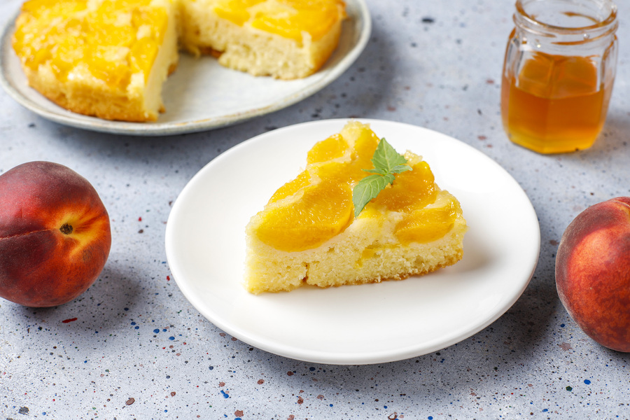 Gâteau aux pêches utilisant un Thermomix