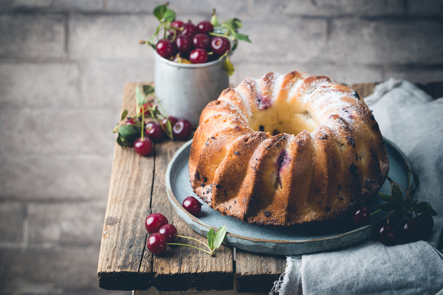Lime, ginger and cherry cake using a Thermomix