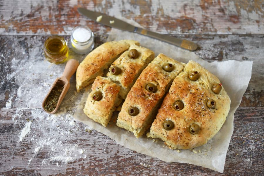 Fougasse con Beicon y Aceitunas utilizando un Aldi