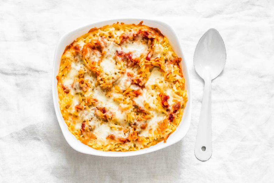 Gratin de Pâtes au Jambon et au Fromage utilisant un Thermomix