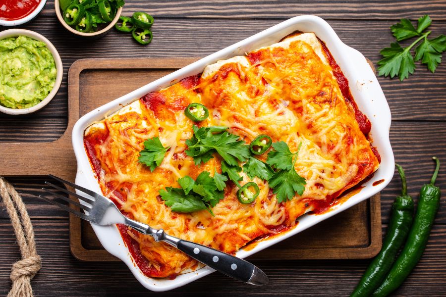 Enchiladas de pollo utilizando un Thermomix