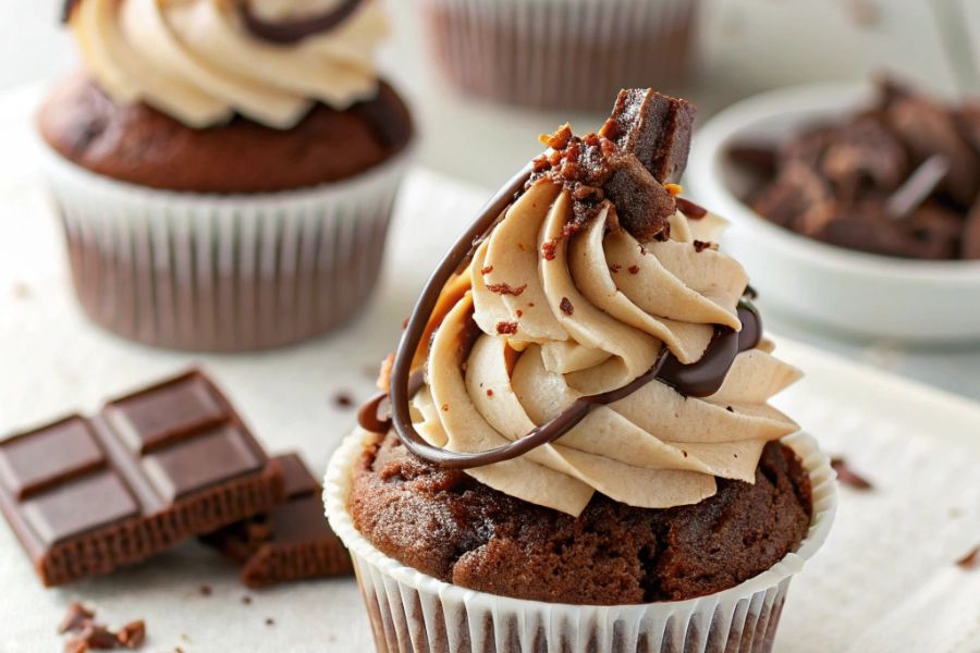 Chocolate Caramel Cupcakes using a Magefesa