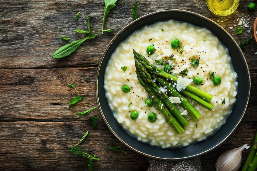 Risotto verde de primavera utilizando un Silvercrest Monsieur Cuisine