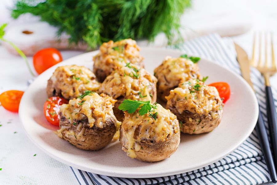Champiñones rellenos utilizando un Thermomix